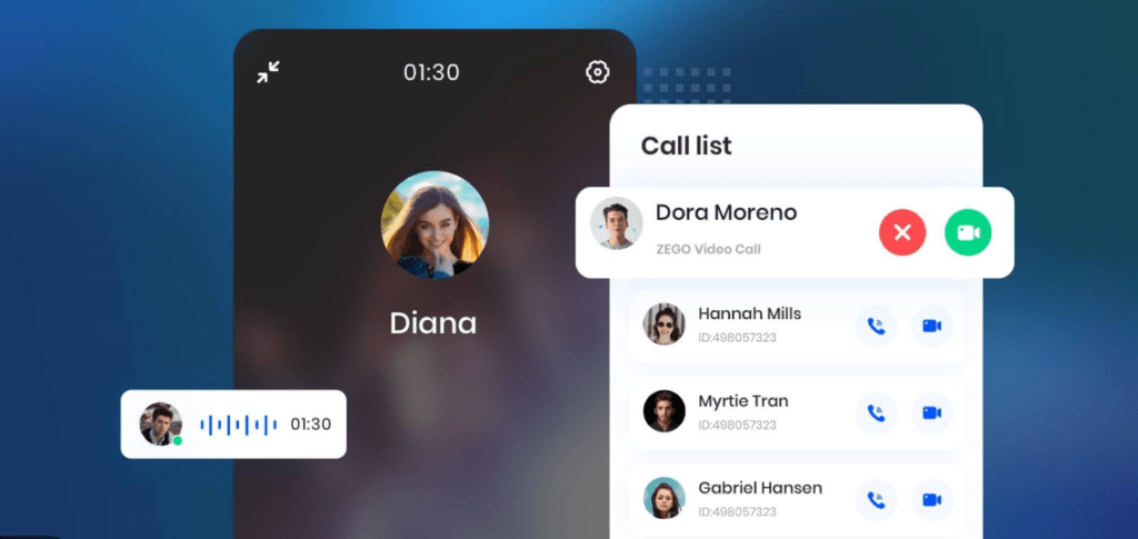 Anonymous chat app showing random matching process between two users