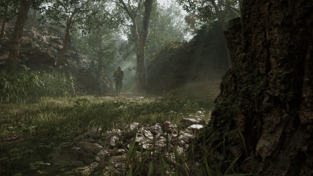 Detailed foliage and terrain showcasing next-gen visual upgrade in Snake Eater remake