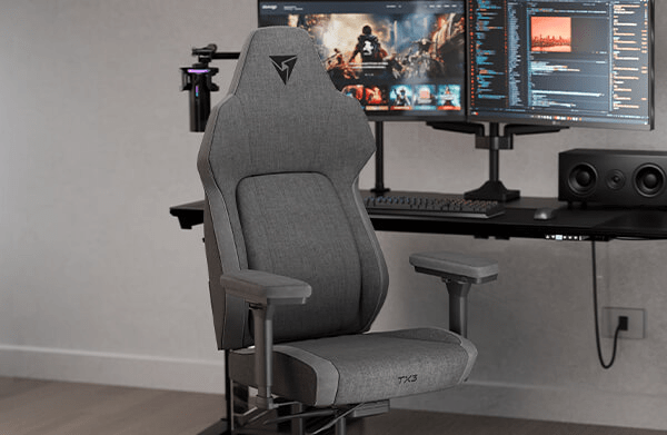 Minimalist gaming setup featuring ThunderX3 Core ergonomic chair