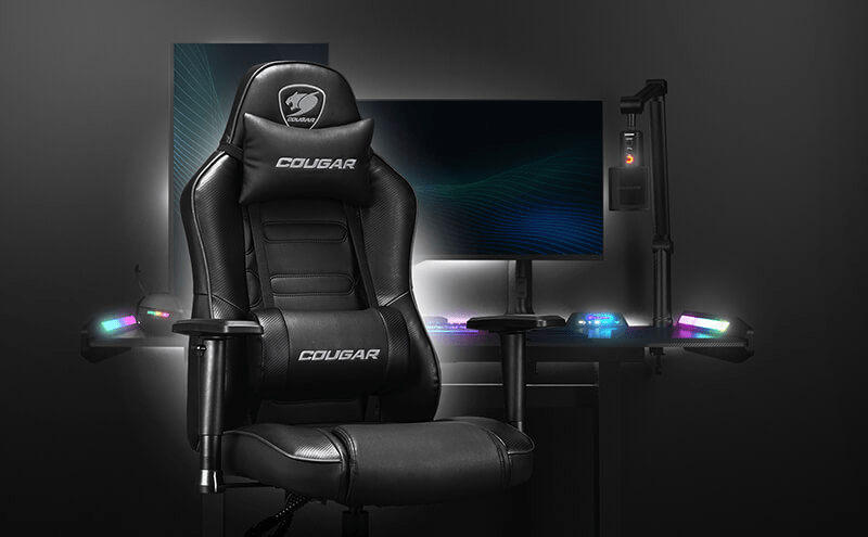 Dual-purpose gaming and office chair in realistic home workspace