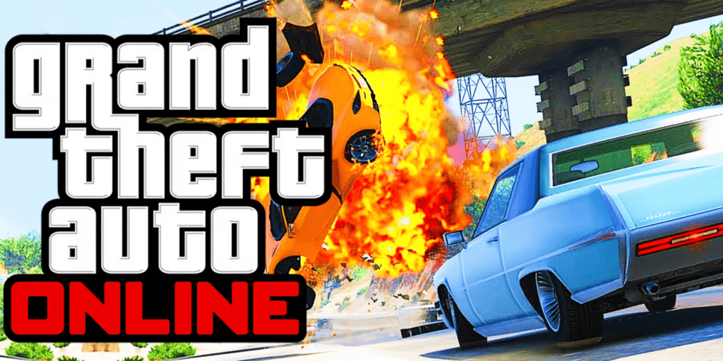 Explosive GTA V PS5 gameplay scene demonstrating extreme firepower and instant power cheats