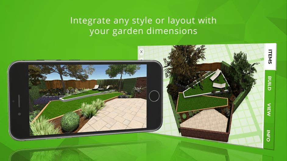 Outdoor design application offering 2D and 3D visualization options