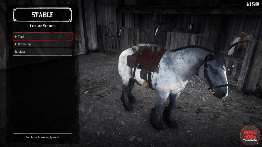 War horse standing ready in RDR2 after activating spawn cheat