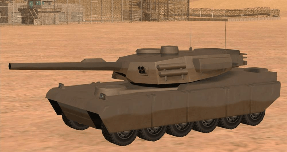 Rhino tank spawned instantly using cheat codes in GTA San Andreas Definitive Edition