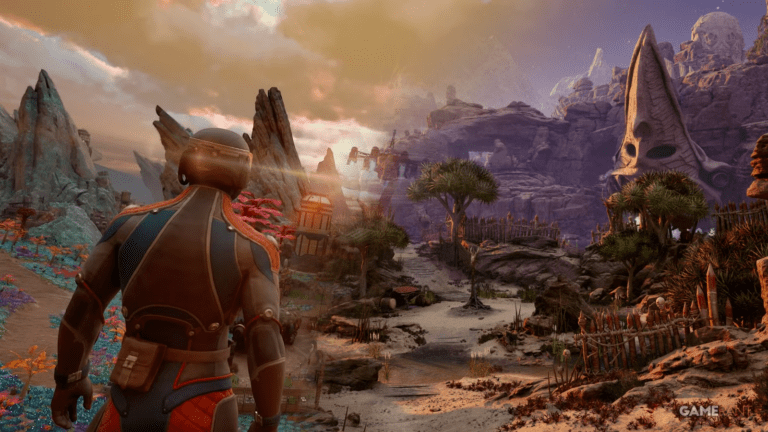 Vast alien colony landscapes in The Outer Worlds 2 showcasing exploration and narrative scale